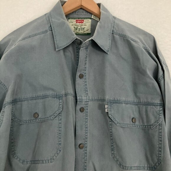 Levis Two Horse Brand Shirt Mens XL‎ Long Sleeve Metal Button Up Western Work - Picture 1 of 13